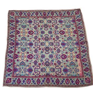 Vintage Anne Klein Silk Square Scarf 21'' Floral Paisley Made in Japan